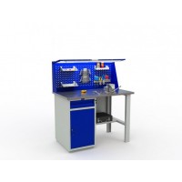 Стол металлический однотумбовый WD-2 с экраном L=140