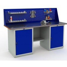 Верстак металлический двухтумбовый WD1/WD1 с экраном L=180