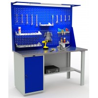 Верстак металлический однотумбовый WD-1 с двумя экранами L=120